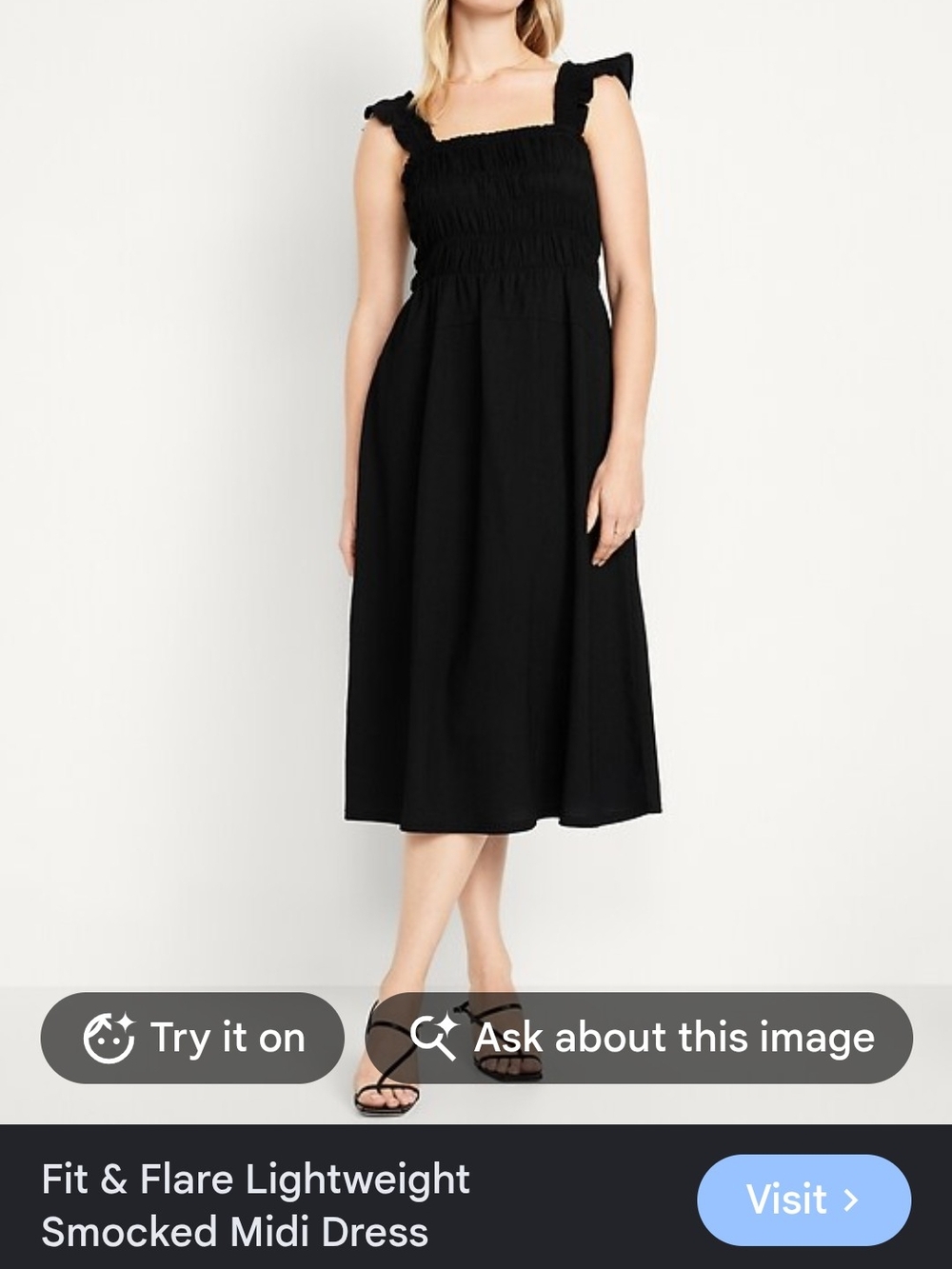 Old Navy Fit & Flare Lightweight Smocked Midi Dress - XL TALL